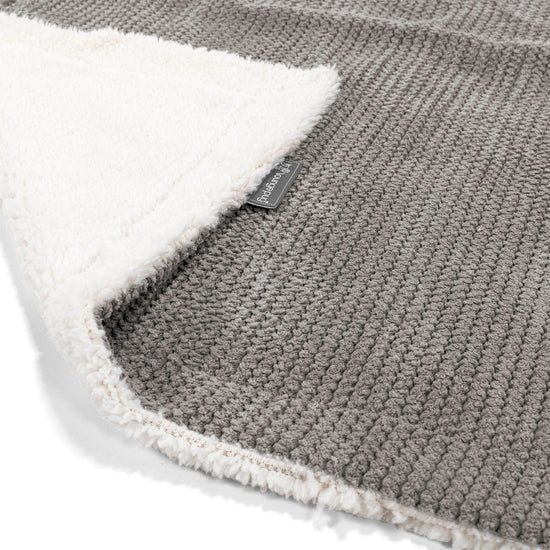 Manta de Sherpa - Pompón Carbón Gris 02