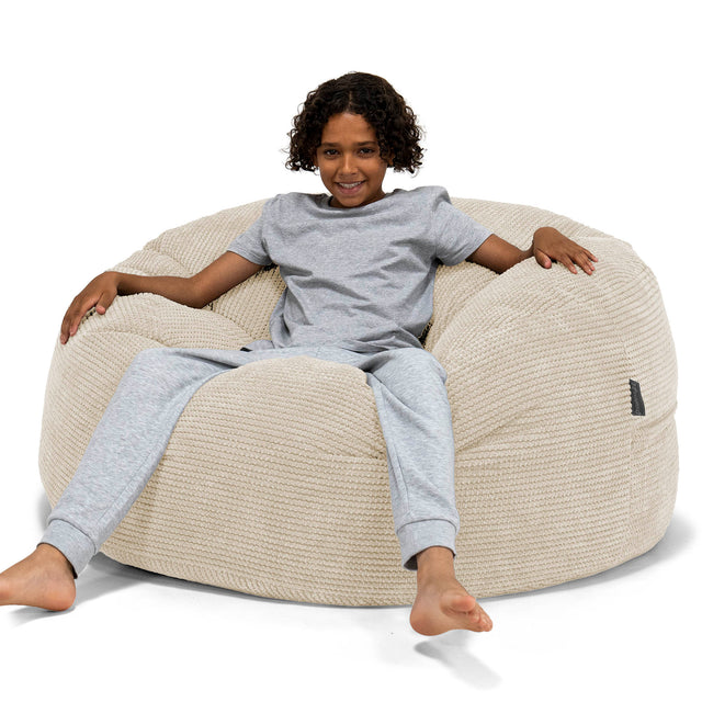 Puf Ultra Cómodo para Niños de 6 a 14 años - Pompón Crema 01