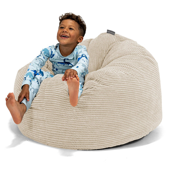 Puf Gigante Snuggle para Niños de 3 a 8 años - Pompón Crema 01