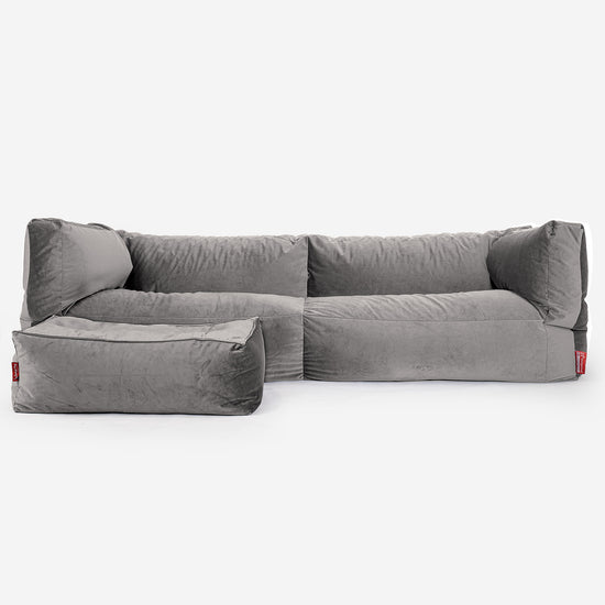 Albert Puf Sofá 3 plazas - Terciopelo Plata 02