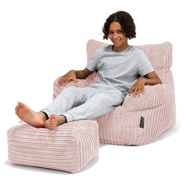 Sillón Puf Teens 6-14 años - Pana Clásica Rosa Claro 01