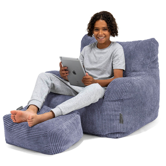 Sillón Puf Teens 6-14 años - Pompón Morado 01