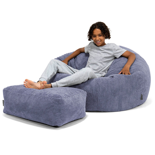 Puf Sofa para Niños de 6 a 14 años - Pompón Morado 01