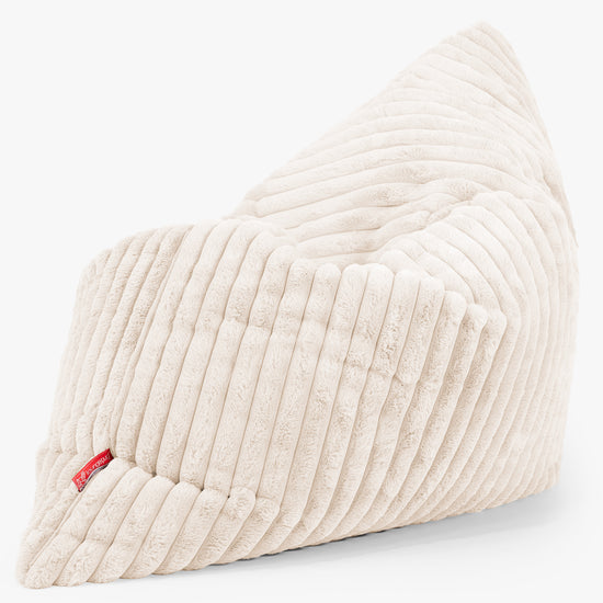 Puff Cama Gigante XL - Pana de Felpa Ultra Crema 02