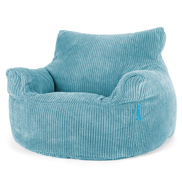 Puff Sillón para niños 3-8 años - Pompón Egeo Azul 01