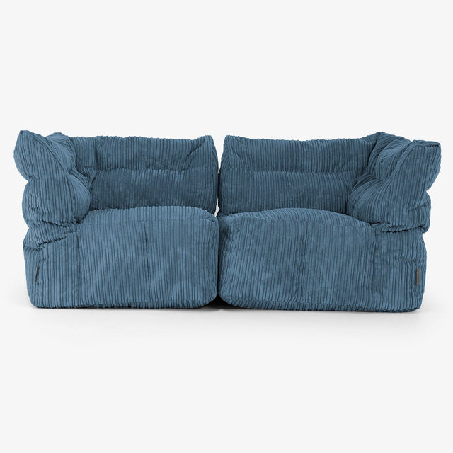 Sofá Modular de 2 Plazas - Pana Clásica Azul marino 01