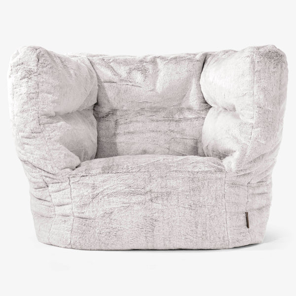 Albert Puff Sillón 2.0 - Piel de Conejo Sintética Gris Claro 01