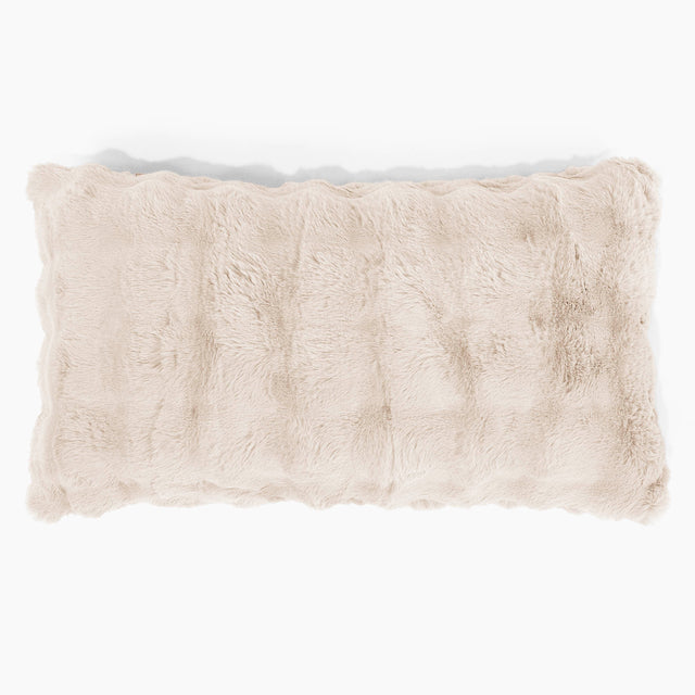 Fundas de Cojín Rectangular Gigante 40 x 70cm - Piel Sintética de Burbuja Crema 01