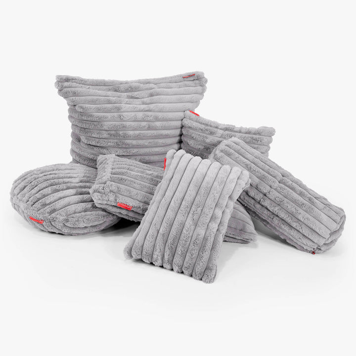 Fundas de Cojín Rectangular 35 x 50cm - Pana de Felpa Ultra Gris 02