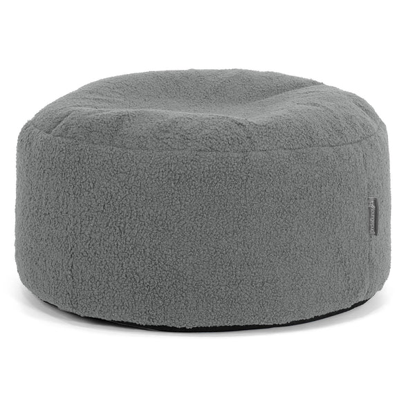 Escabel Gigante Redondo - Boucle Gris 01