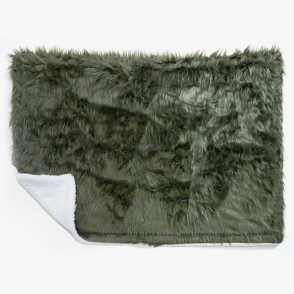 Manta de Sherpa - Piel Sintética Mongola Verde salvia 01