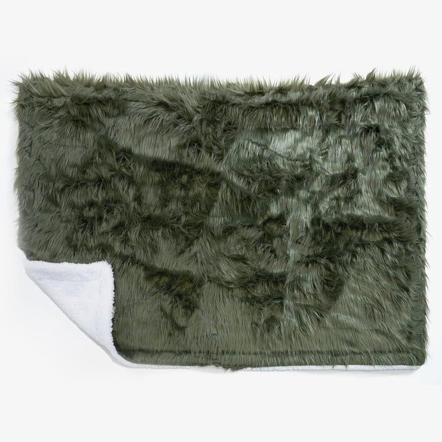 Manta de Sherpa - Piel Sintética Mongola Verde salvia 02