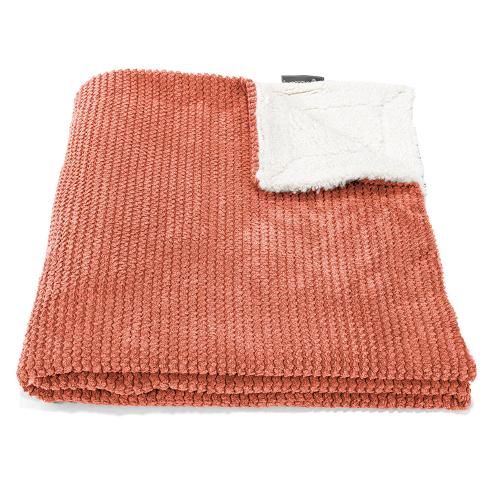 Manta de Sherpa - Pompón Naranja Calabaza 02