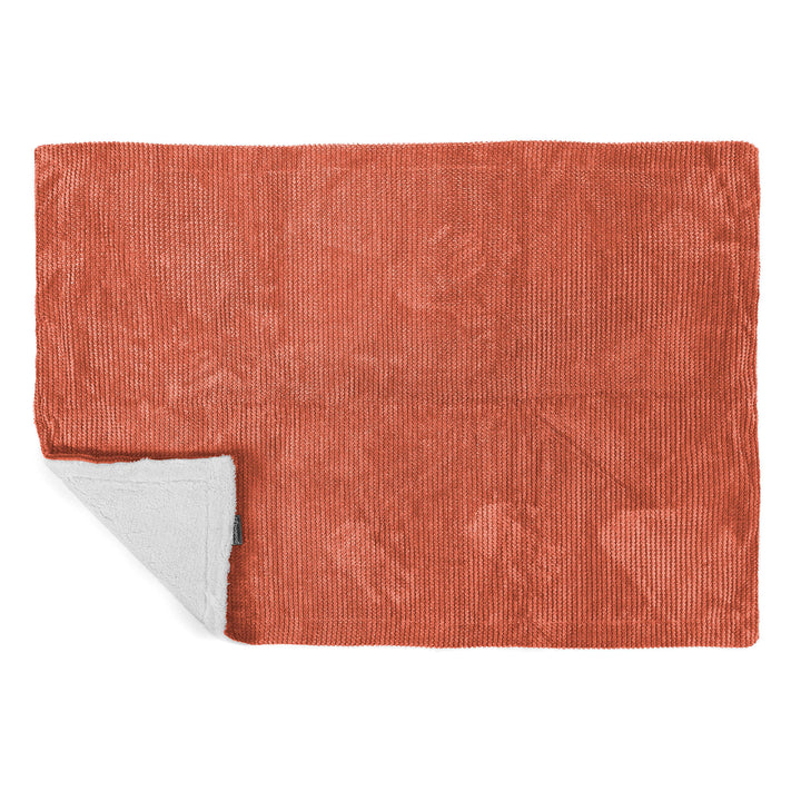 Manta de Sherpa - Pompón Naranja Calabaza 03