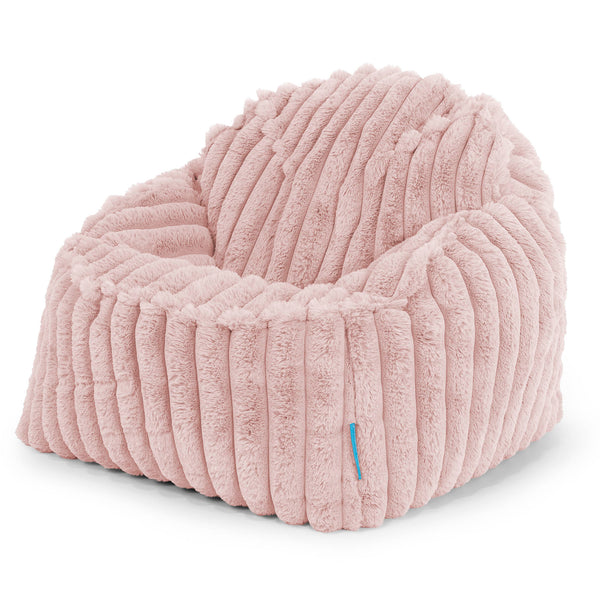 Puf Encorvado Niños 2-6 años - Pana de Felpa Ultra Rosa Empolvado 01