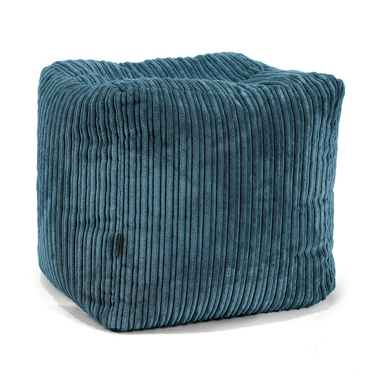 Puf Reposapiés Cubo - Pana Clásica Azul marino 01