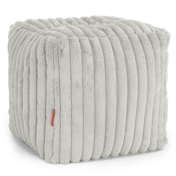 Puf Reposapiés Cubo - Pana de Felpa Ultra Verde Salvia 01