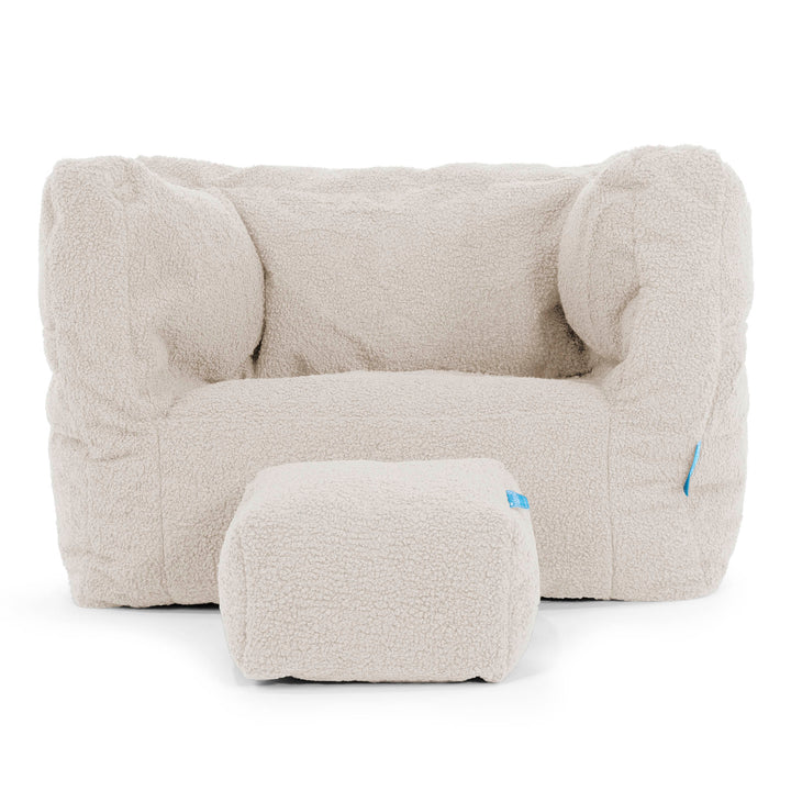 Puf Silla Alberto para Niños 1-5 años - Boucle Marfil 03