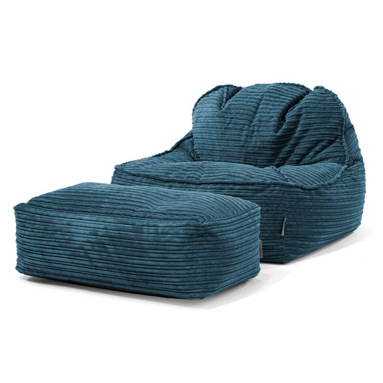 Puf Silla Encorvada 2.0 - Pana Clásica Azul marino 02