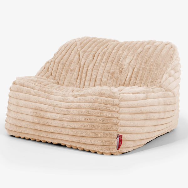 Puf Silla Encorvada - Pana de Felpa Ultra Durazno 01