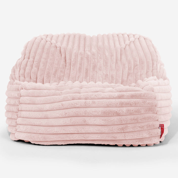 Puf Silla Encorvada - Pana de Felpa Ultra Rosa Empolvado 02