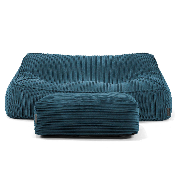 Puf Sillón Encorvado - Pana Clásica Azul Marino 02