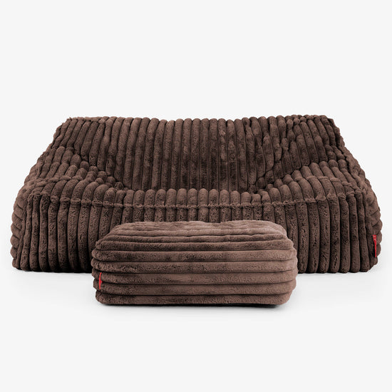 Puf Sillón Encorvado - Pana de Felpa Ultra Café 03