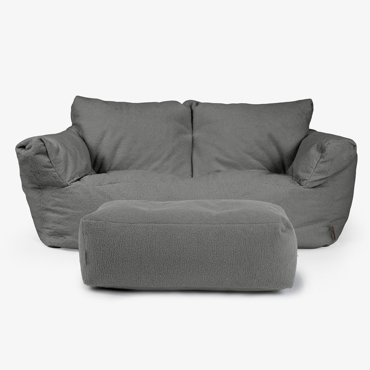 Puf Sofá Josephine - Boucle Gris 02