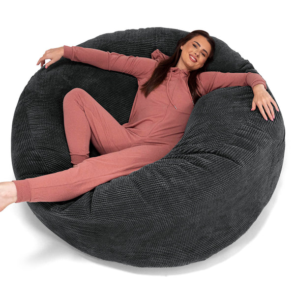 Puff Gigante 'Mega - Pompón Negro 01