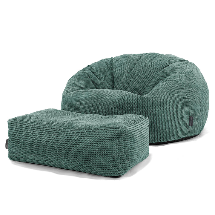 Puff Gigante Sofá Clásica - Pompón Verde Musgo 02