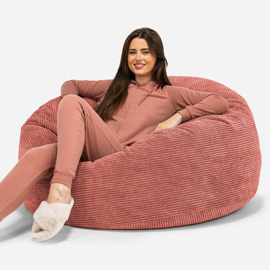 Puff Gigante Sofá 'Mamut' - Pompón Naranja Calabaza 01