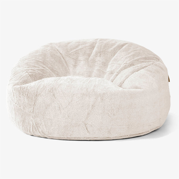 Puff Gigante Sofá 'Mamut' - Piel de Conejo Sintética Blanco 01
