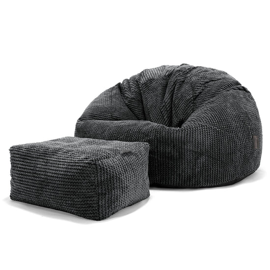 Puff Redondo - Pompón Negro 02