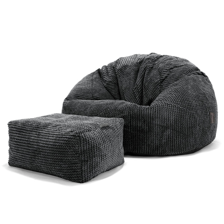 Puff Redondo - Pompón Negro 02
