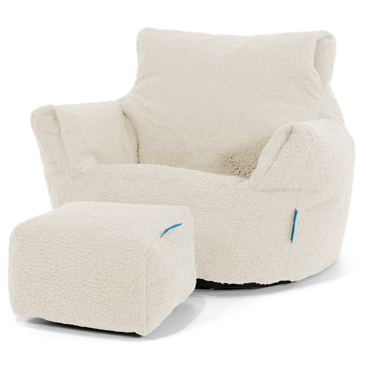 Puff Sillón para niños 1-3 años - Boucle Marfil 02