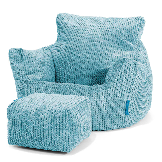 Puff Sillón para niños 1-3 años - Pompón Egeo Azul 02