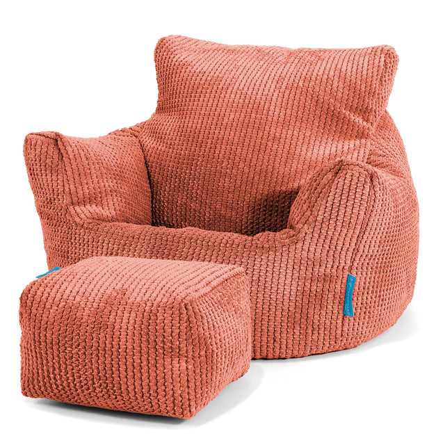Puff Sillón para niños 1-3 años - Pompón Naranja Calabaza 02