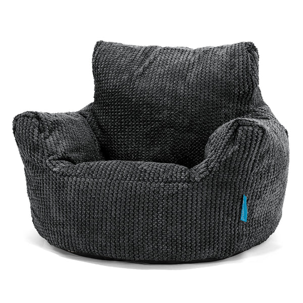 Puff Sillón para niños 1-3 años - Pompón Negro 01