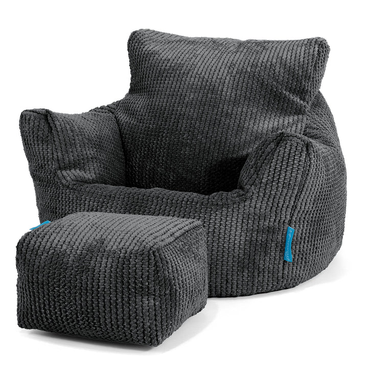 Puff Sillón para niños 1-3 años - Pompón Negro 02