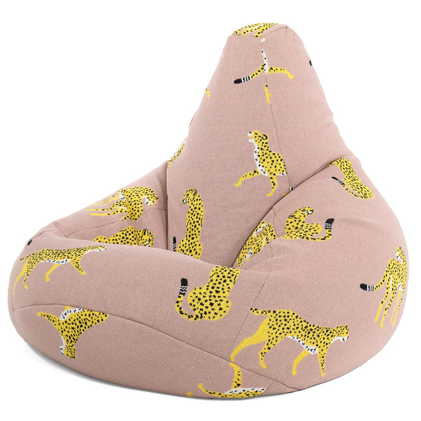 Silla De Juego Puf - Punto Guepardo Rosa 01