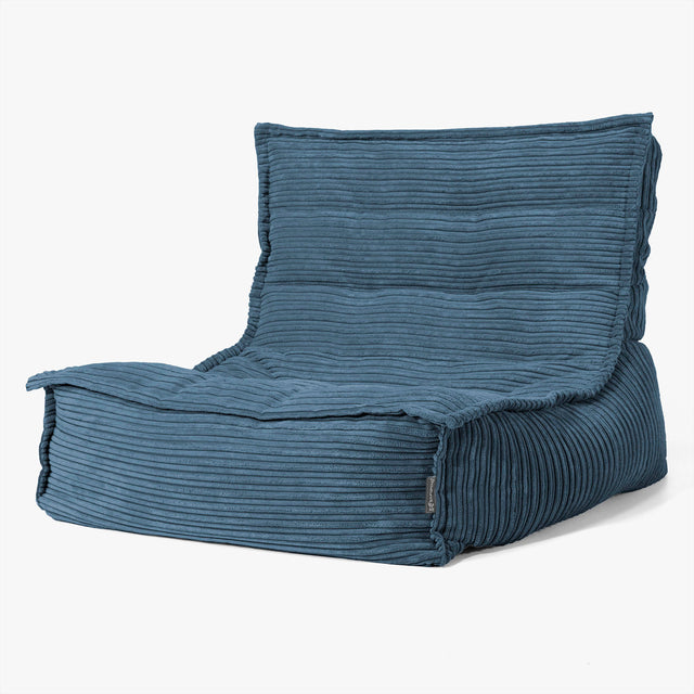 Silla Puff de Suelo Oliver - Pana Clásica Azul marino 01