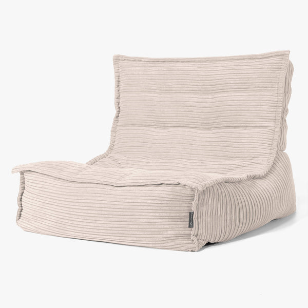 Silla Puff de Suelo Oliver - Pana Clásica Marfil 01