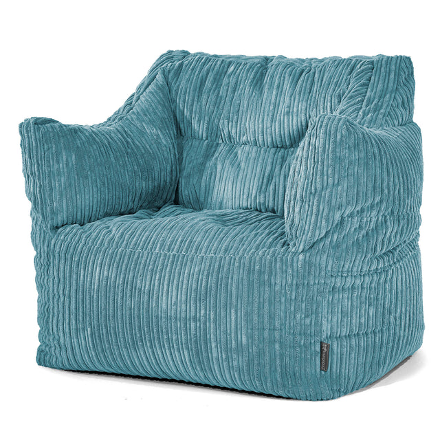 Sillón Puff Victor - Pana Clásica Egeo Azul 01