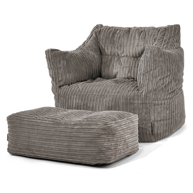 Sillón Puff Victor - Pana Clásica Grafito 02