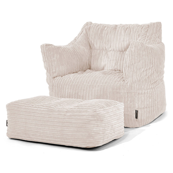 Sillón Puff Victor - Pana Clásica Marfil 02
