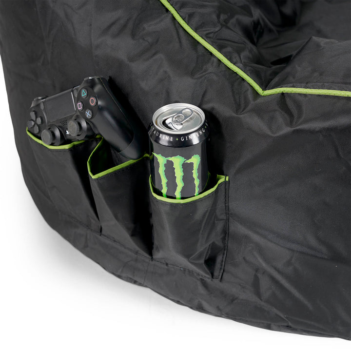 Puff Gaming Acolchado - Negro / Verde 07