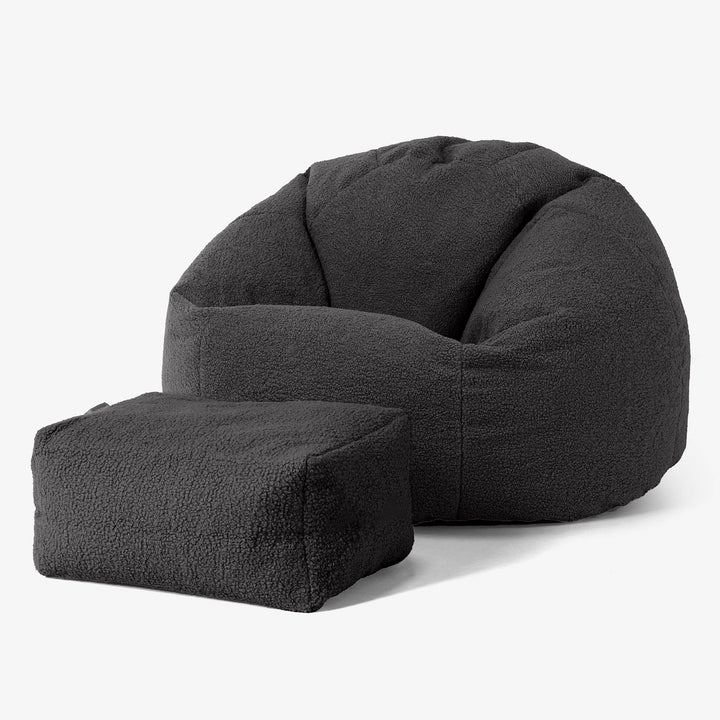 Puff Redondo - Boucle Grafito 02