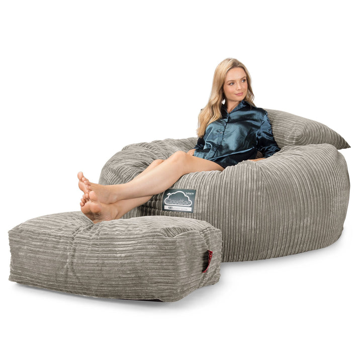 Lounge Pug, CloudSac 1010 XXL, Sofá Puf Viscoelástico XXL, Pana Clásica Visón