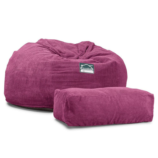 Lounge Pug, CloudSac 1010 XXL, Sofá Puf Viscoelástico XXL, Pompón Rosa