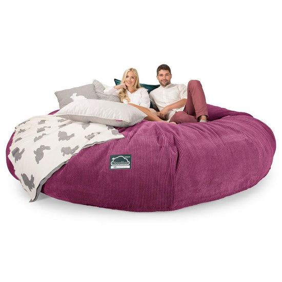 Lounge Pug, CloudSac 5000 XXXXXL, Sofá Puf Viscoelástico Titánico, Pompón Rosa